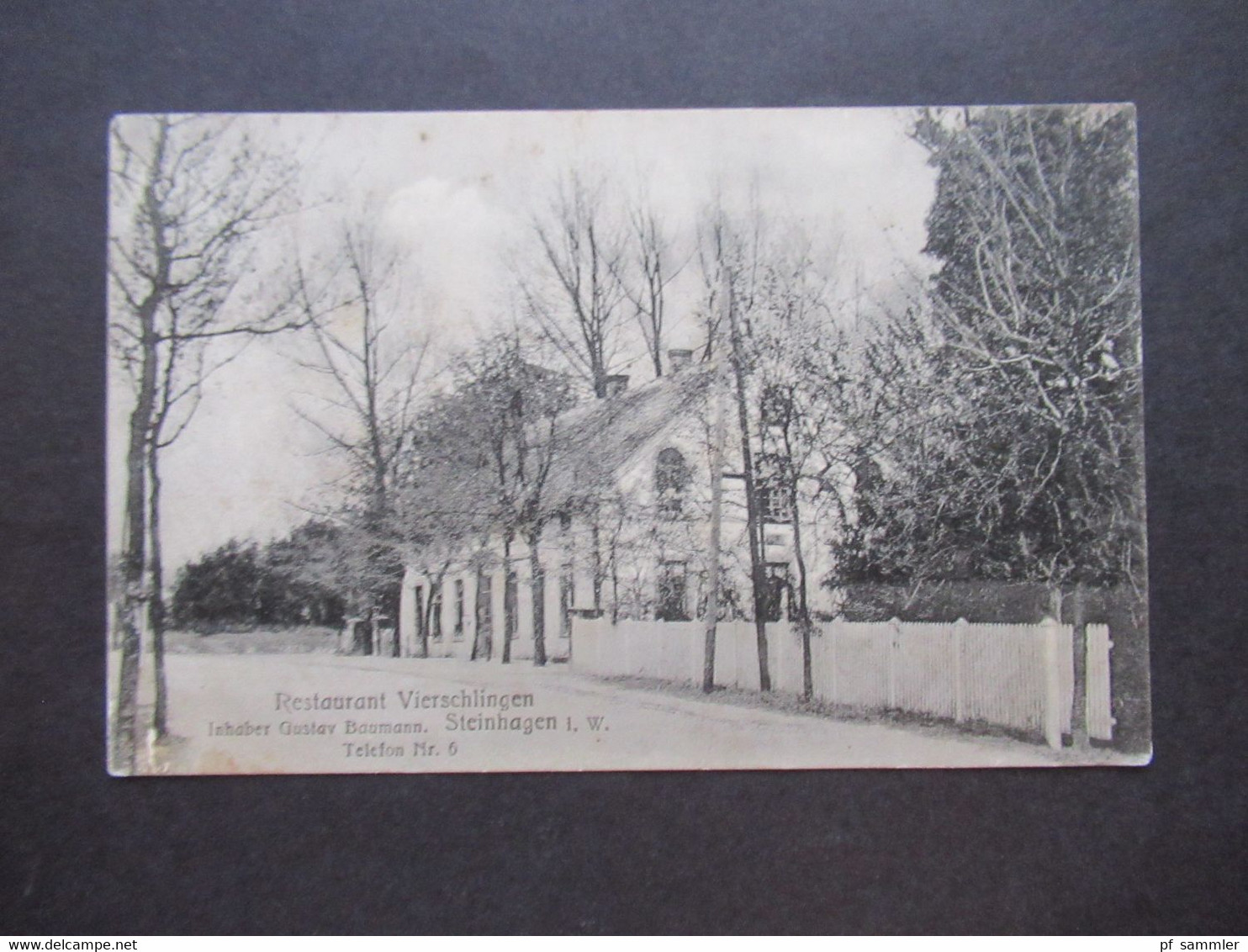 AK Um 1905 Restaurant Vierschlingen Steinhagen In Westfalen Inhaber Gustav Baumann - Steinhagen