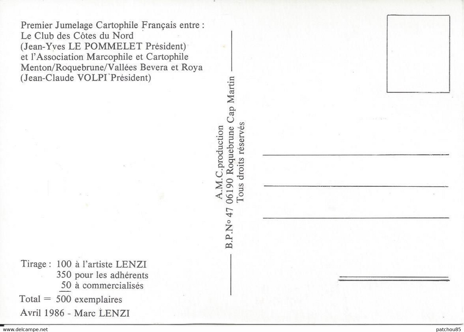 CPM Premier Jumelage Cartophile Français Entre Le Club Des Côtes Du Nord Et L’Association Marcophile - Bourses & Salons De Collections