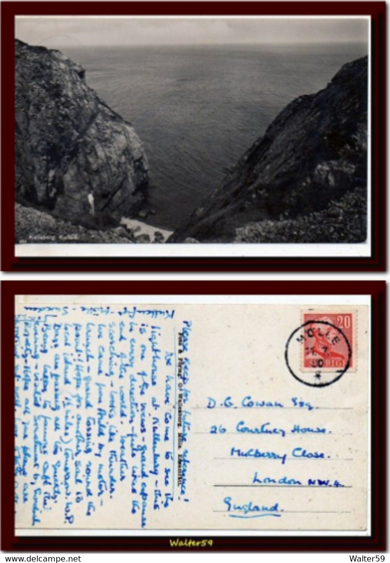 1950 Sweden Sverige Postcard Kullaberg Kullala Sent Molle To England 2scans - Other & Unclassified