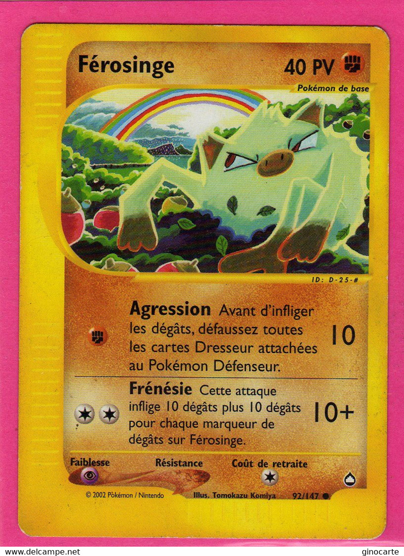 Carte Pokemon Francaise 2002 Wizards Aquapolis 92/147 Ferosinge 40pv Bon Etat - Wizards