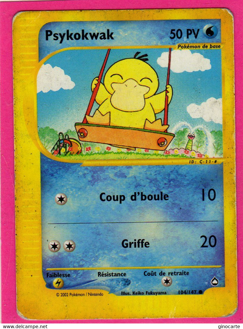 Carte Pokemon Francaise 2002 Wizards Aquapolis 104/147 Psykokwak 50pv Usagée - Wizards