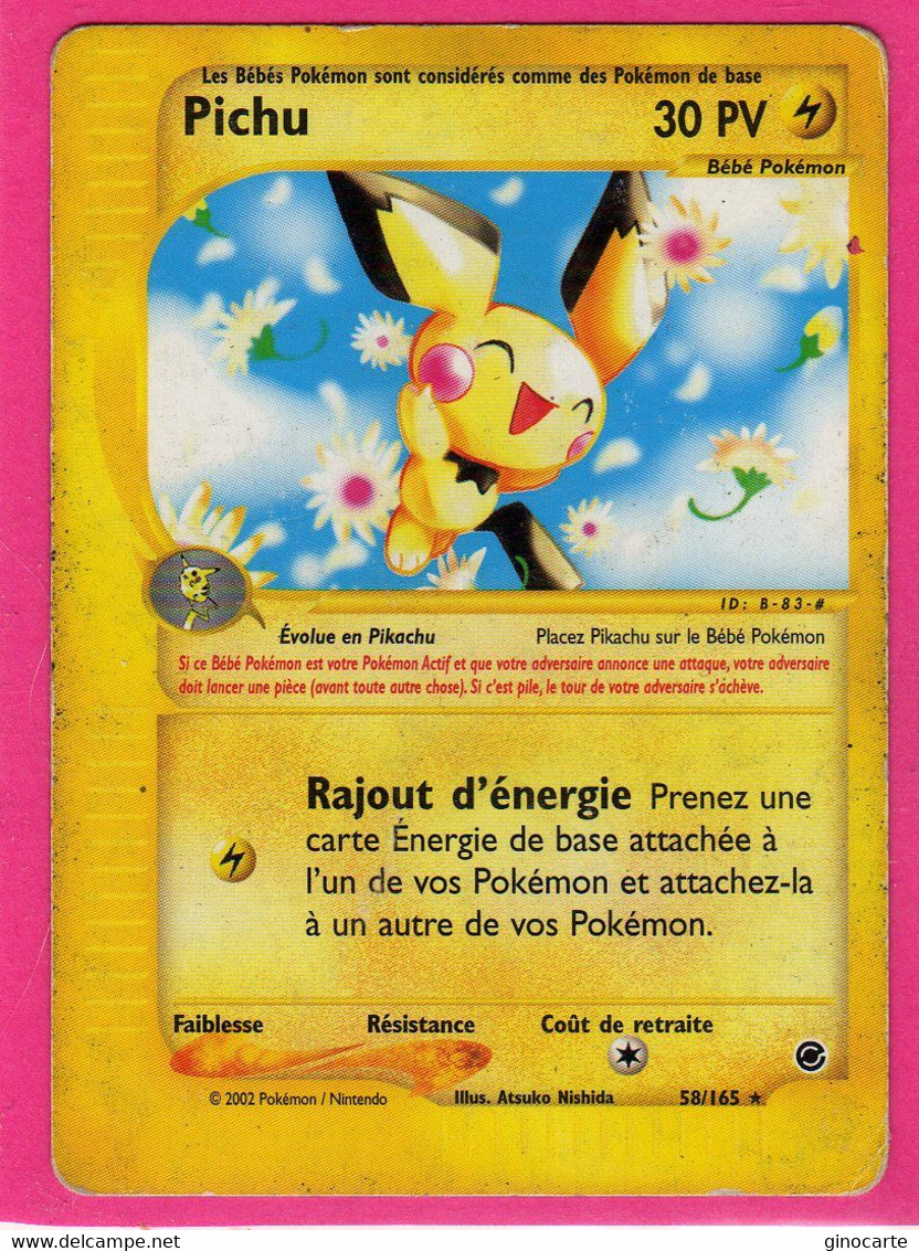 Carte Pokemon Francaise 2002 Wizards Expedition 58/165 Pichu 30pv Occasion - Wizards