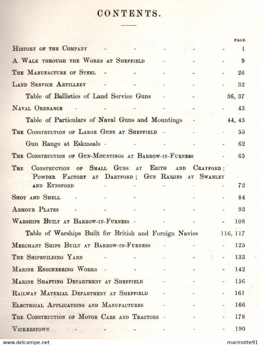 VICKERS SONS AND MAXIM LIMITED 1902 HISTORIQUE SOCIETE ARMEMENT CANON MITRAILLEUSE ARTILLERIE - Englisch