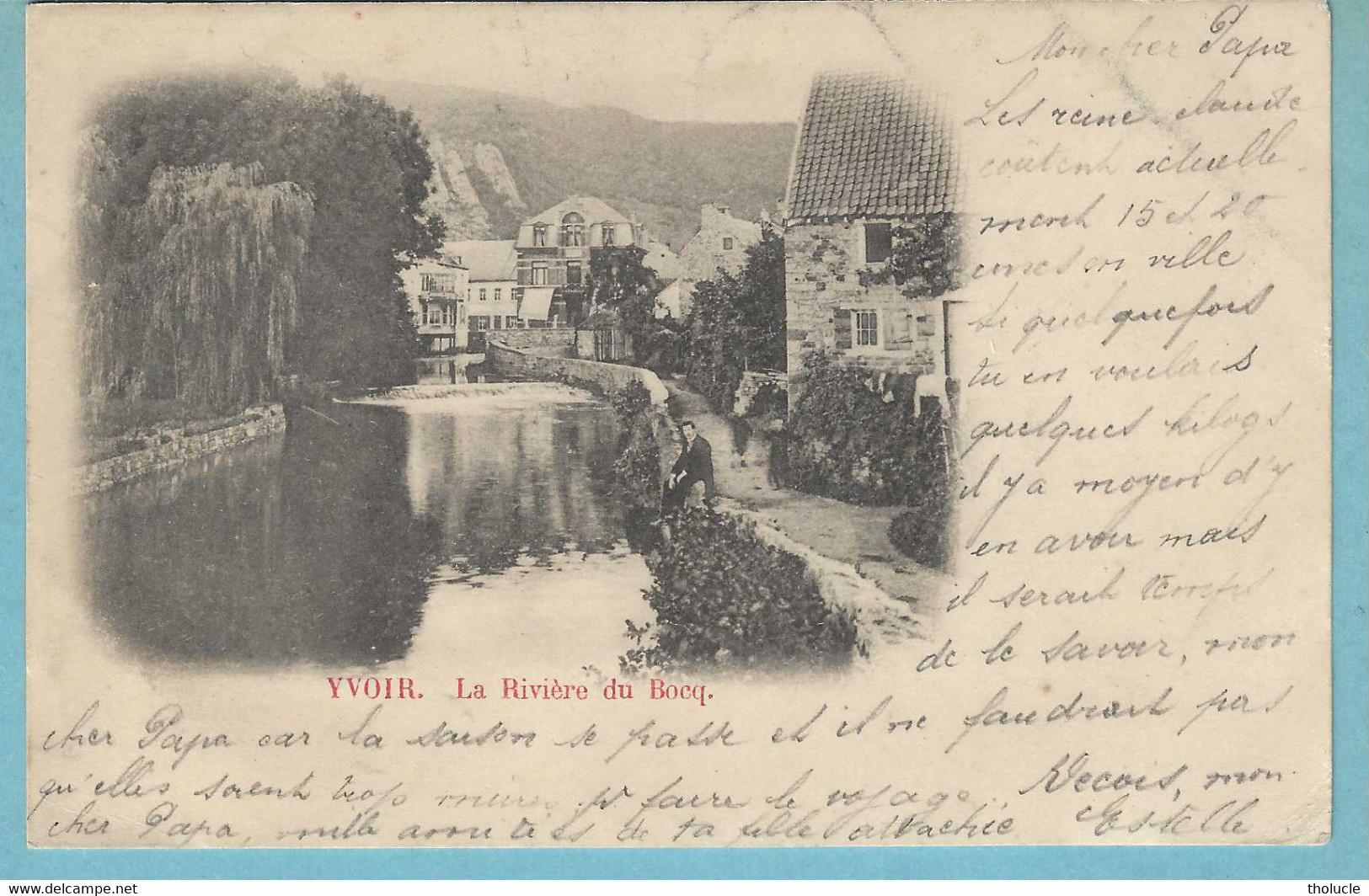 Yvoir (Pr.Namur)-écrite En 1900- La Rivière Du Bocq -Précurseur- Oblitération De Namur (Station)- Carte Nuage-voir Scan - Yvoir