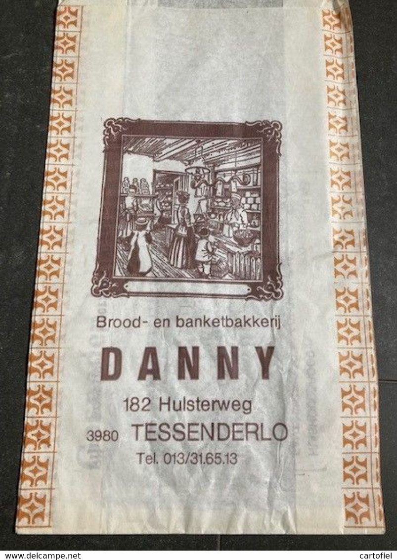 TESSENDERLO-OUDE-BROODZAK-BROOD EN BANKETBAKKERIJ-DANNY-HULSTERWEG 182-AFMETING + - 21 OP 38 CM-ZIE 3 SCANS - Tessenderlo