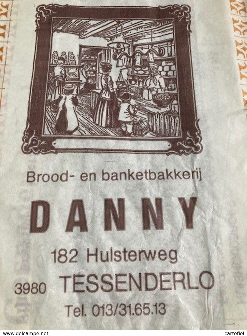 TESSENDERLO-OUDE-BROODZAK-BROOD EN BANKETBAKKERIJ-DANNY-HULSTERWEG 182-AFMETING + - 21 OP 38 CM-ZIE 3 SCANS - Tessenderlo