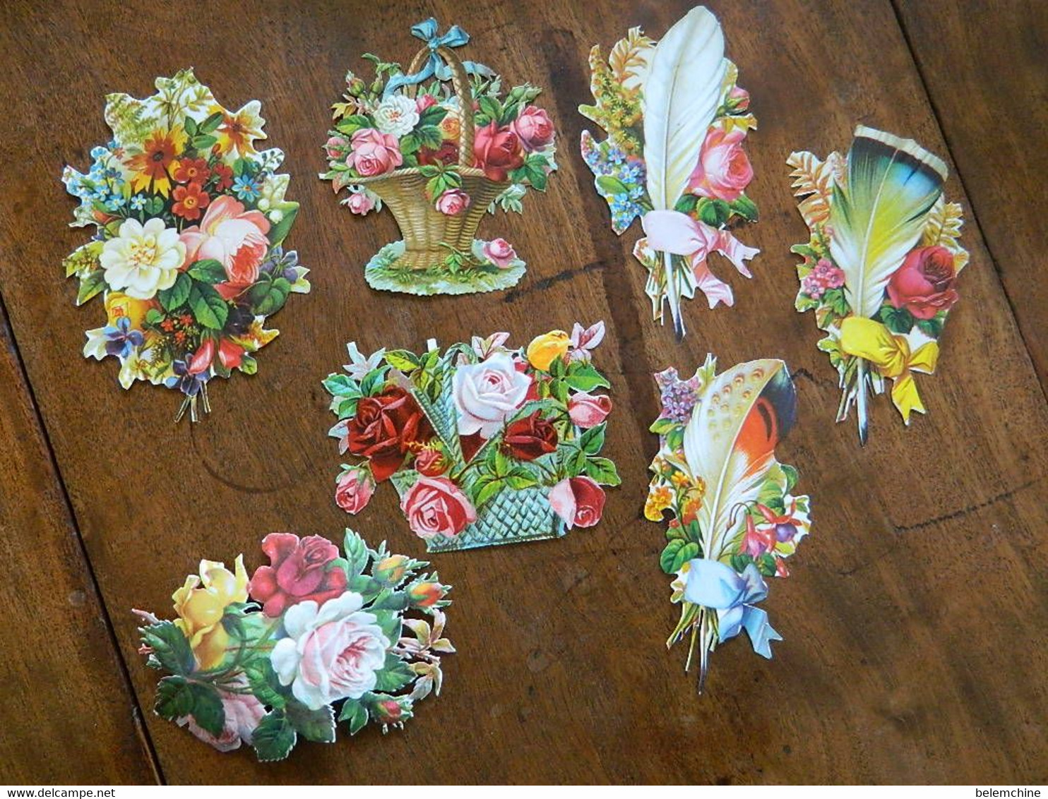 LOT DE DECOUPIS      DIVERS MOTIFS FLEURIS DONT 3 PLUS ANCIENS                    10,5 X 6,5 CM Pour Les Plumes - Flores