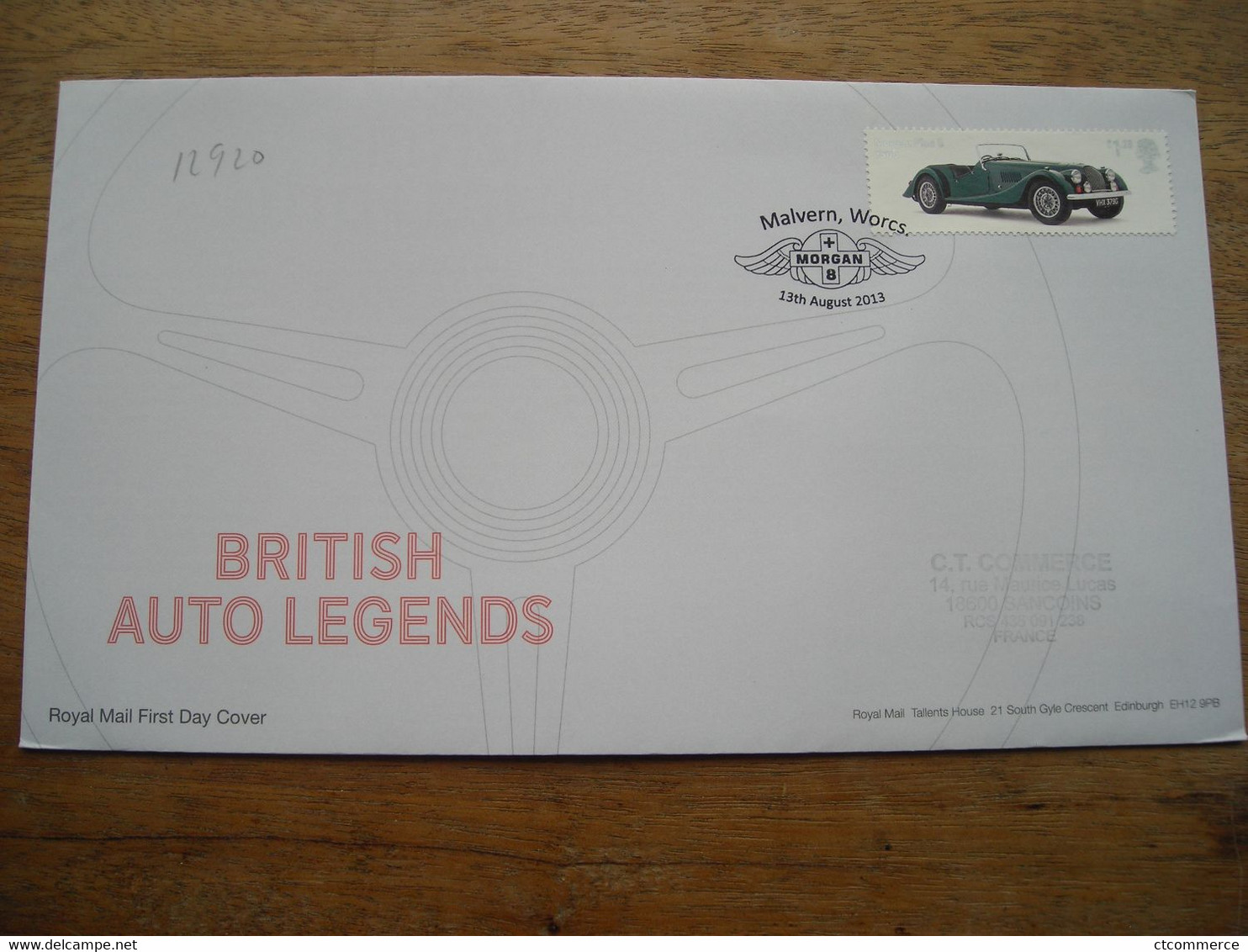 2013 FDC British Auto Legends Morgan Plus 8, Cachet Malvern Worcester - 2011-2020 Ediciones Decimales