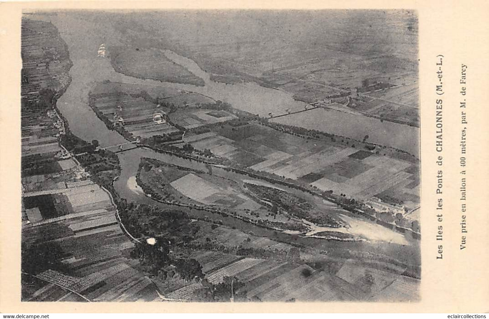 Chalonnes Sur Loire        49       Les Iles Et Les Ponts. Vue Prise En Ballon à 600 M  Par M.De Farcy      (voir Scan) - Chalonnes Sur Loire