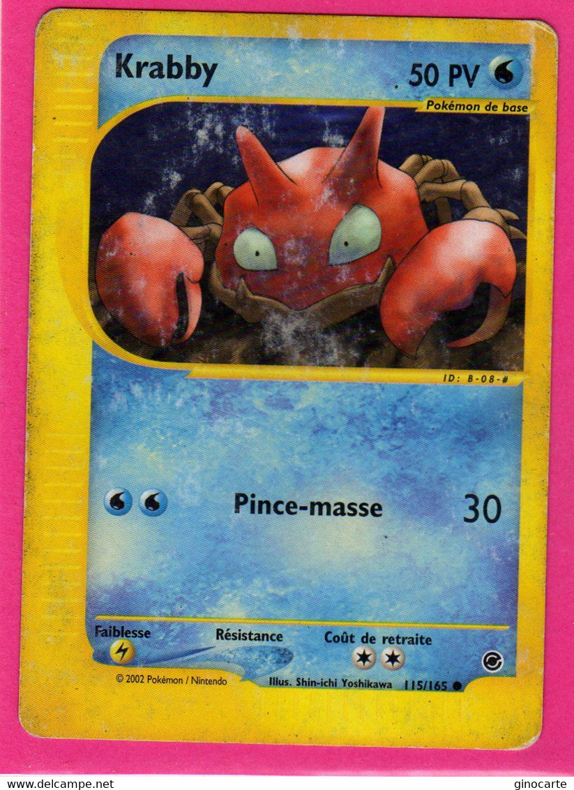 Carte Pokemon Francaise 2002 Wizards Expedition 115/165 Krabby 50pv Usagée - Wizards