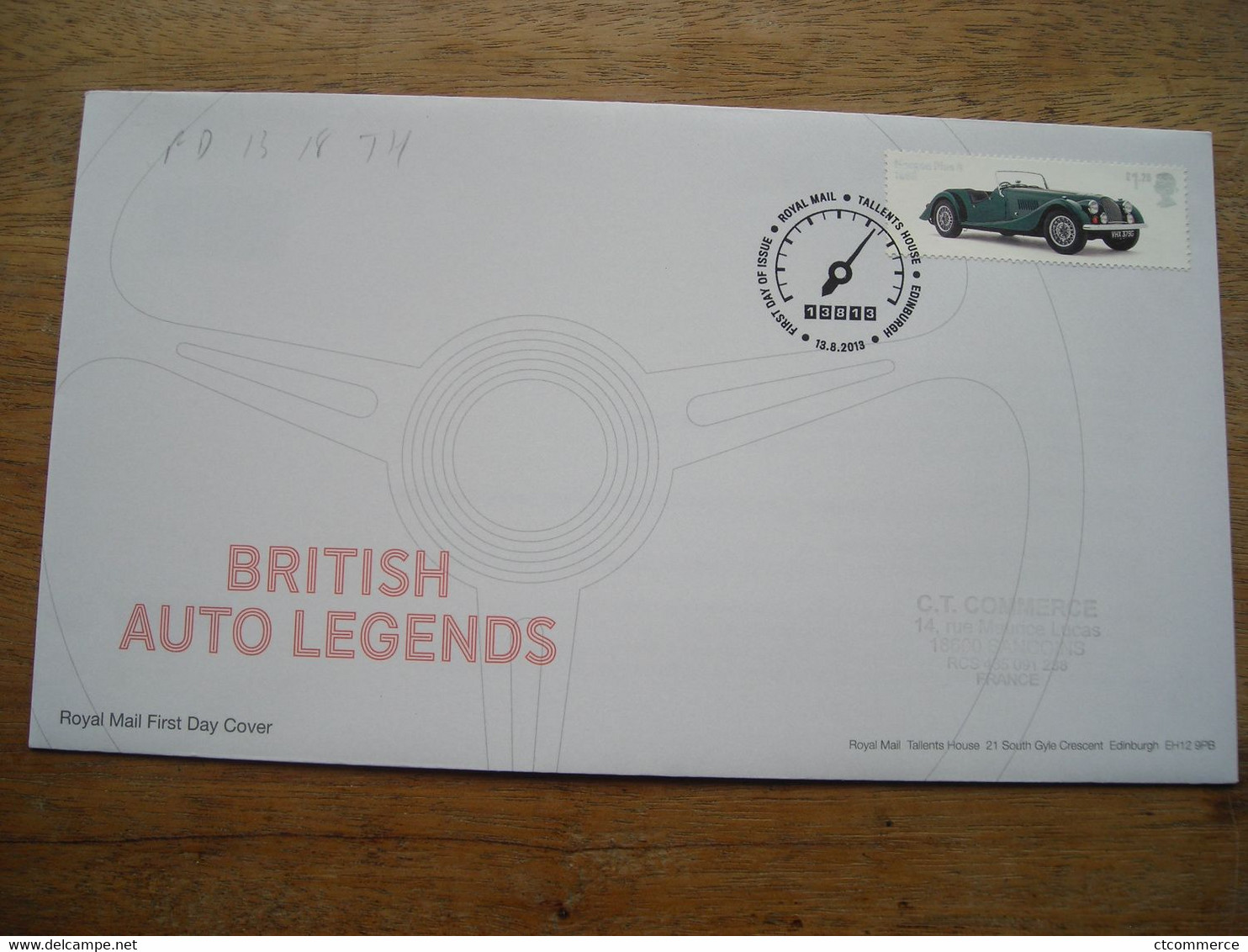 2013 FDC British Auto Legends Morgan Plus 8, Angleterre - 2011-2020 Dezimalausgaben