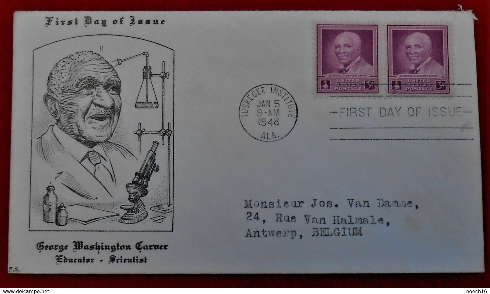 Enveloppe Illustrée/ Georges Washington 1948/ SC#953 / Oblitération Tuskegee Institute Alabama - 1941-1950