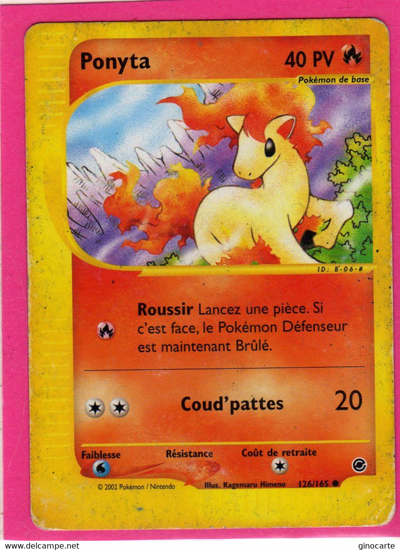 Carte Pokemon Francaise 2002 Wizards Expedition 126/165 Ponyta 40pv En L'etat - Wizards