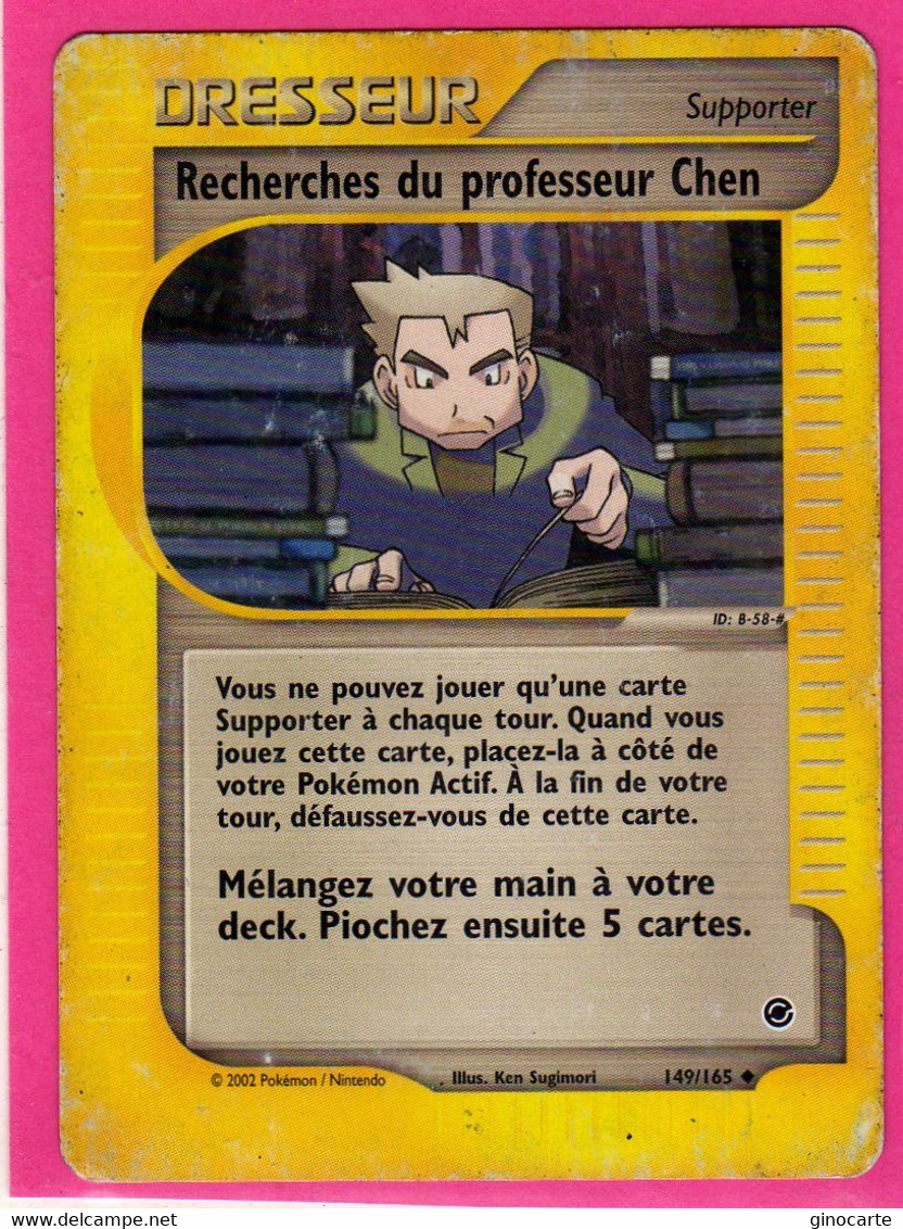Carte Pokemon Francaise 2002 Wizards Expedition 149/165 Recherches Du Professeur Chen Occasion - Wizards