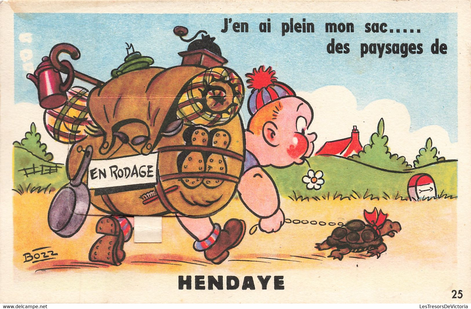 Carte Système - Hendaye - J'en Ai Plein Mon Sac Des Pysages - Colorisé - Cie Des Arts Photoméc. - Carte Postale Ancienne - Mechanical