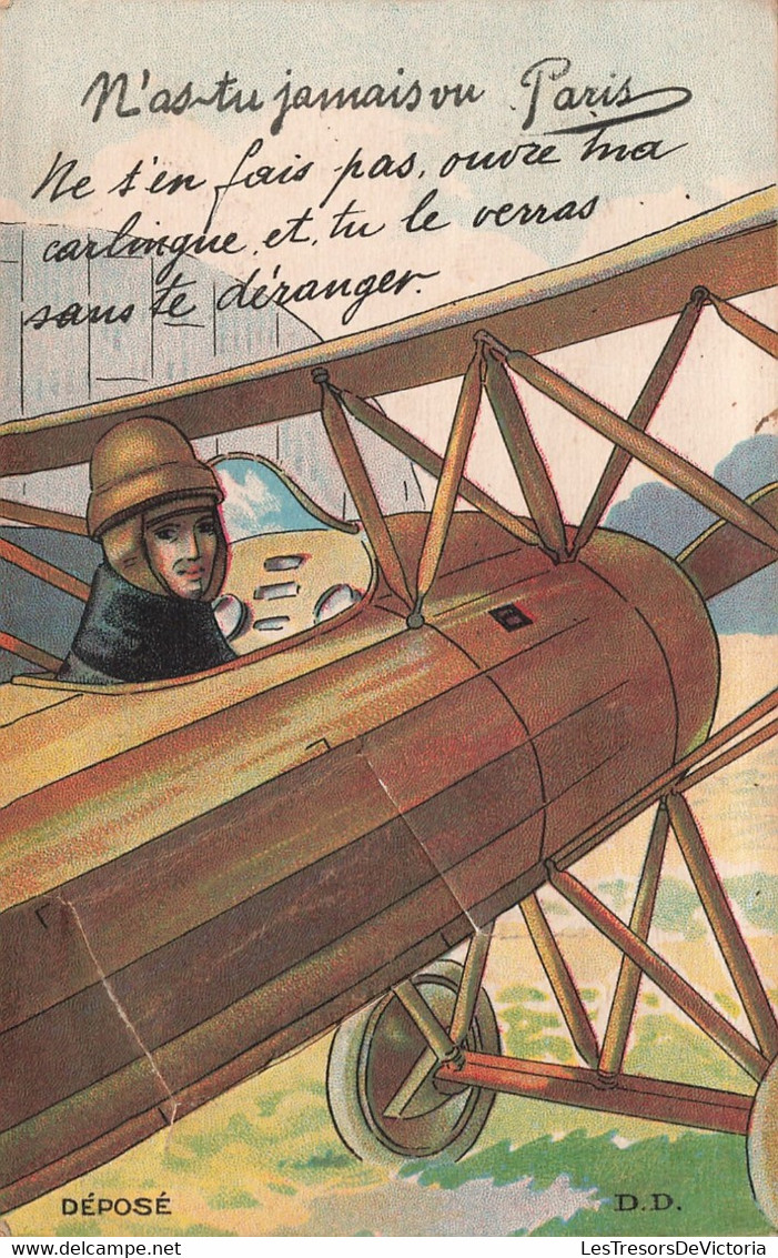 Carte Système - Paris - N'as Tu Jamais Vu Paris - Colorisé - Aviateur - Edit. D. Delboy - Carte Postale Ancienne - Mechanical