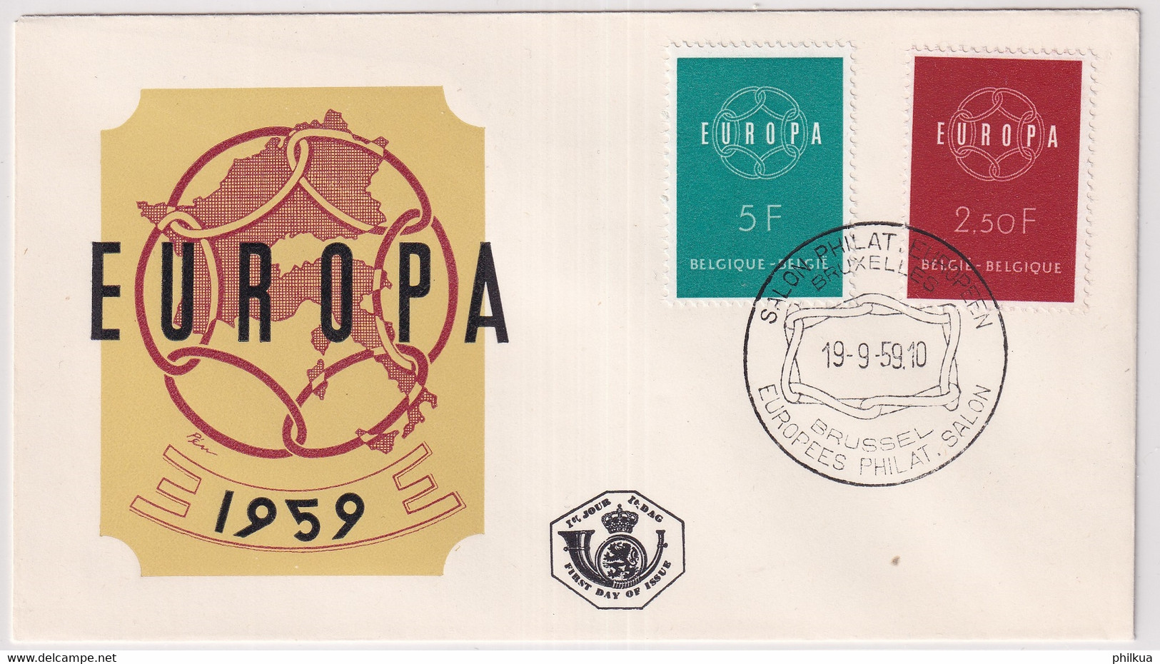 MiNr. 1164 - 1165 Belgien 1959, 19. Sept. Europa - FDC - 1959