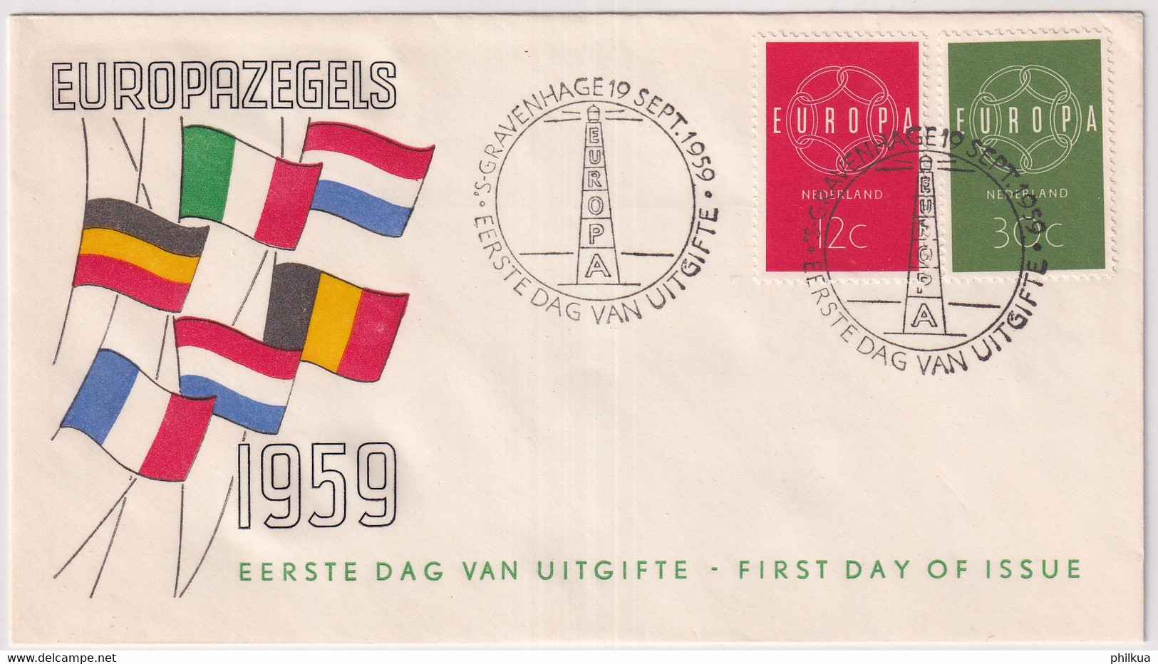 MiNr. 735 - 736 Niederlande 1959, 19. Sept. Europa - FDC - 1959