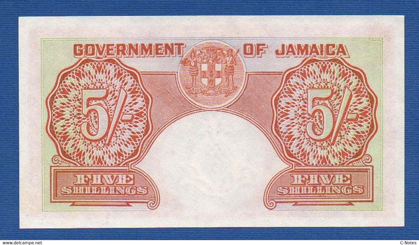 JAMAICA - P.37b – 5 Shillings 01.03.1953 UNC-, Serie 28D83804 -"George VI - Value On Back In 2 Lines" Issue - Jamaica