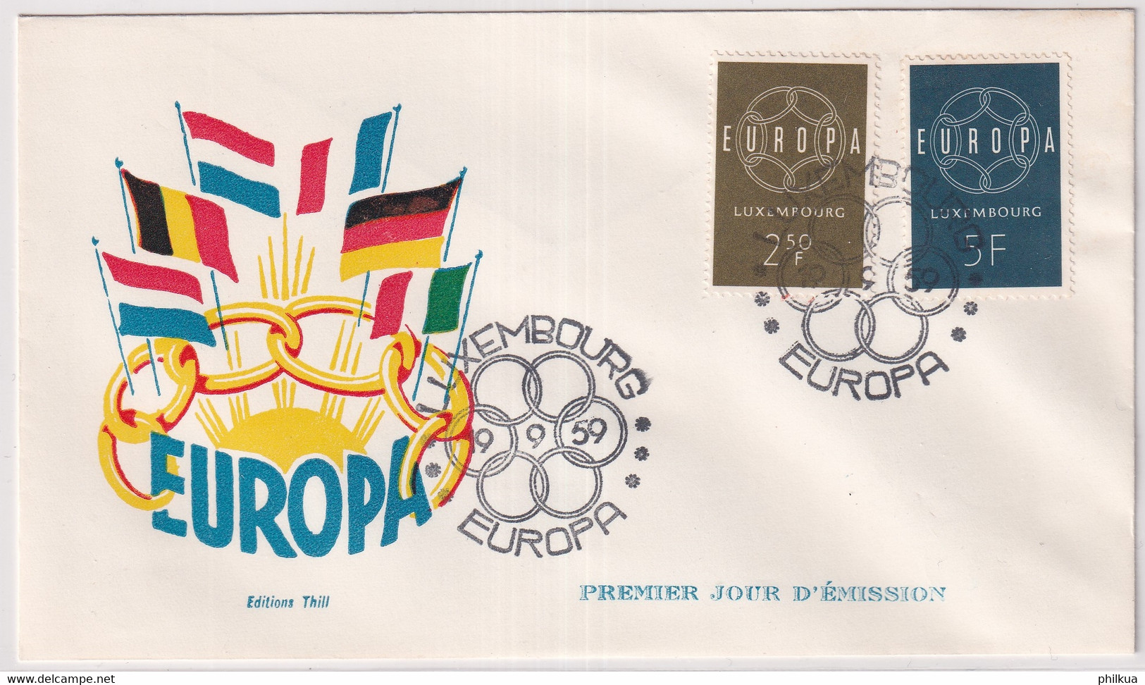 MiNr. 609 - 610 Luxemburg 1959, 19. Sept. Europa - FDC - 1959