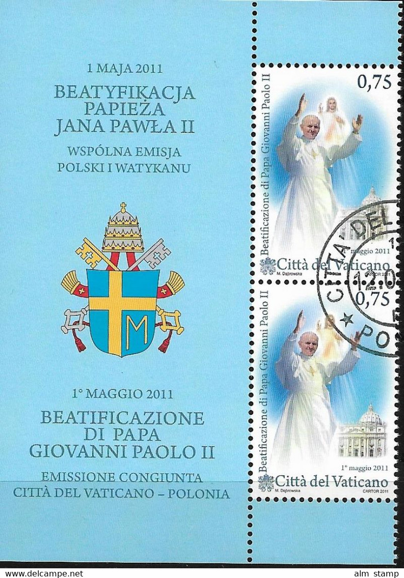 2011 Vatikan Mi. 1699 Used  Seligsprechung Von Papst Johannes Paul II - Gebraucht