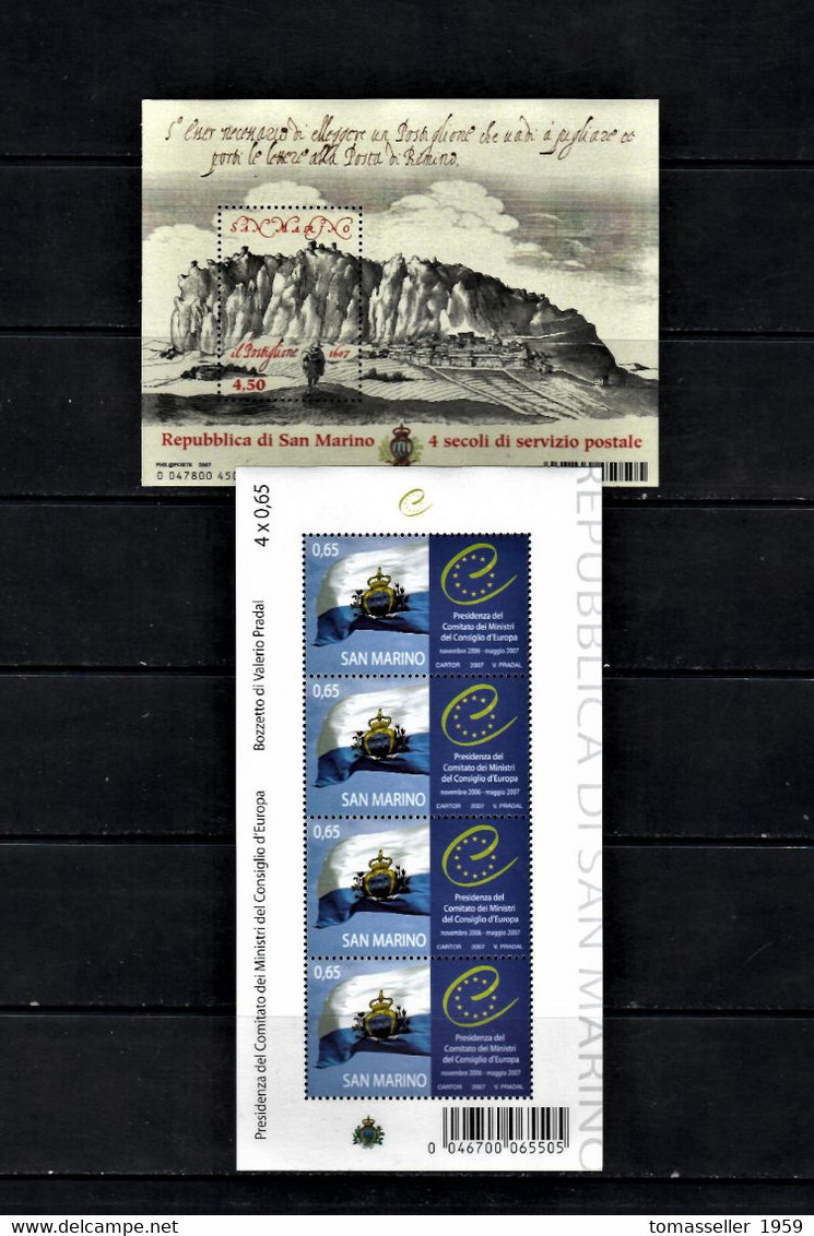 San Marino-2007 Full Year Set -15 Issues (39 St.+ 1 S/s).MNH** - Années Complètes