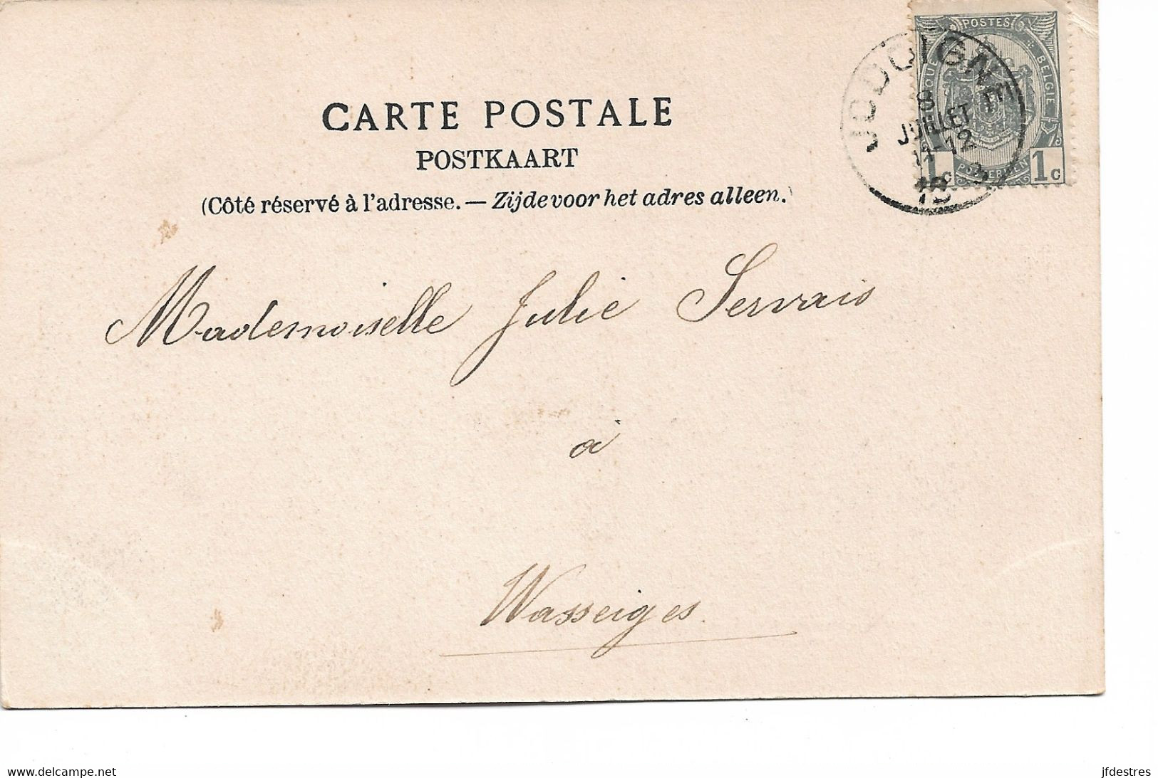 CP Jodoigne Pensionnat Des Soeurs De La Providence 1903   A Julie Servais Wasseiges - Geldenaken