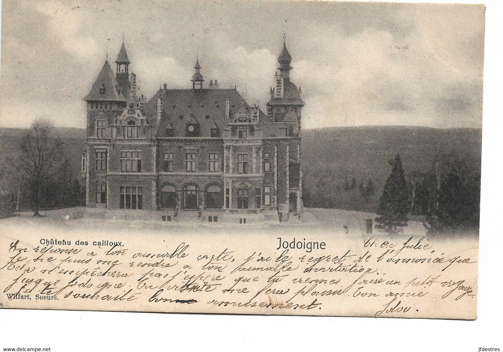 CP Jodoigne Château Des Cailloux 1903   A Julie Servais Wasseiges - Jodoigne