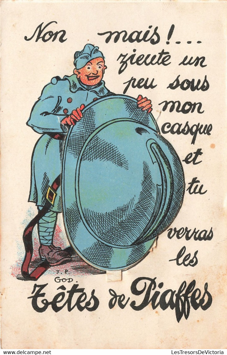 Carte à Système - Bande Dessinée - Colorisé - Les Têtes De Piaffes - Carte Postale Ancienne - Met Mechanische Systemen