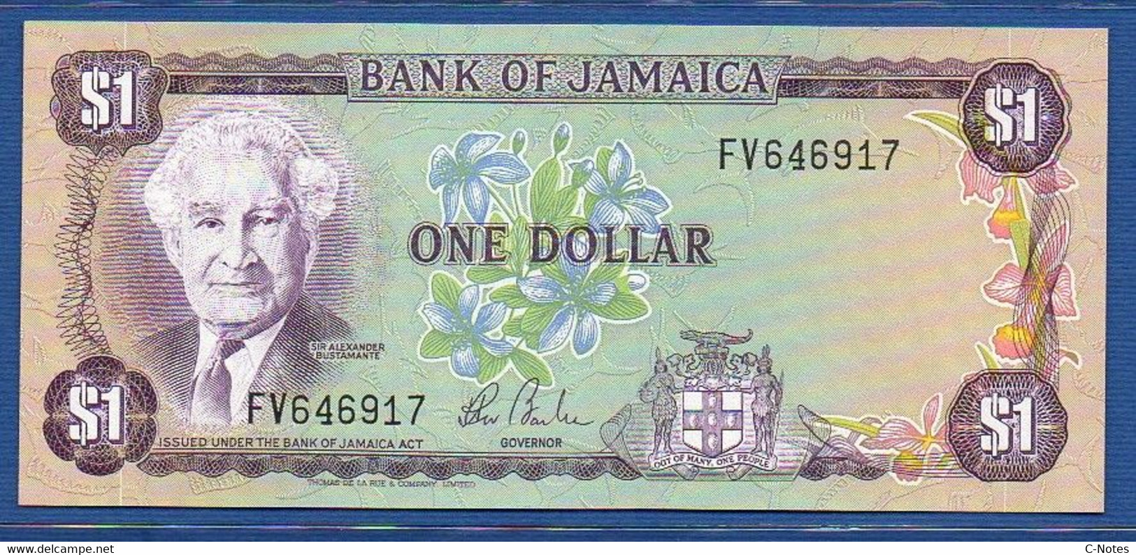 JAMAICA - P.64b – 1 Dollar ND (1982-1986) UNC, Serie FV646917 - Jamaica