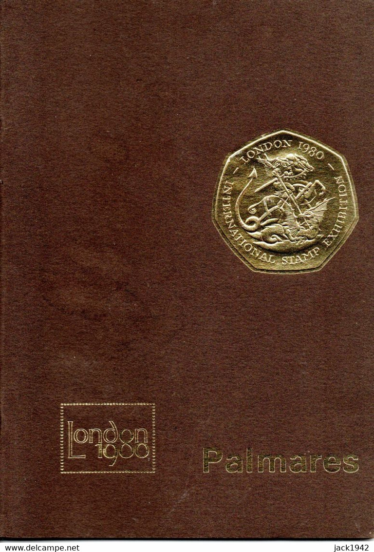 London 1980 Stamp  Exhibition Catalogue - With Palmares + Card Offered By The US Postal Service - Exposiciones Filatélicas