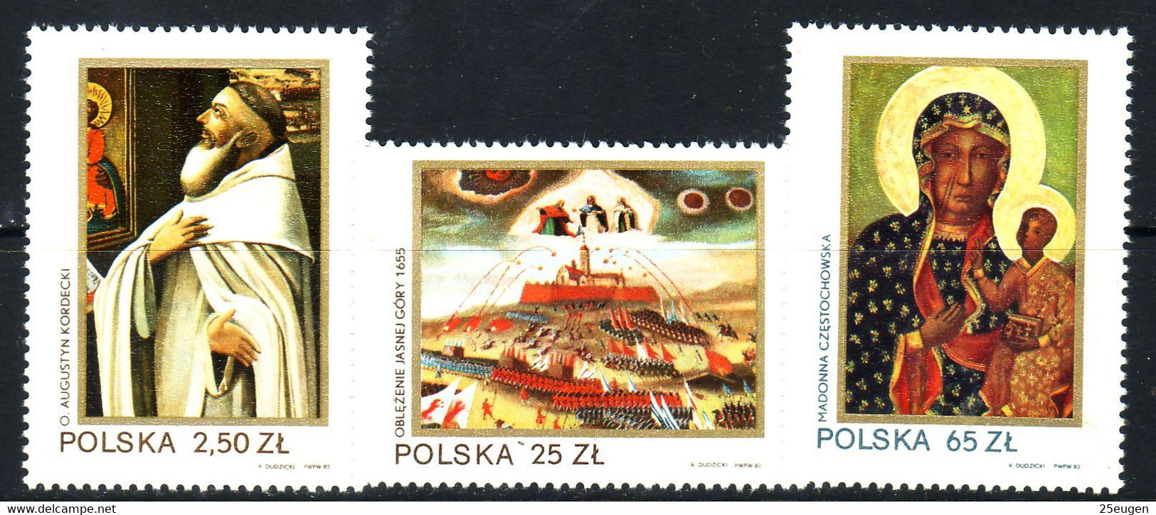 POLAND 1982 MICHEL NO 2818-2820  MNH - Schilderijen