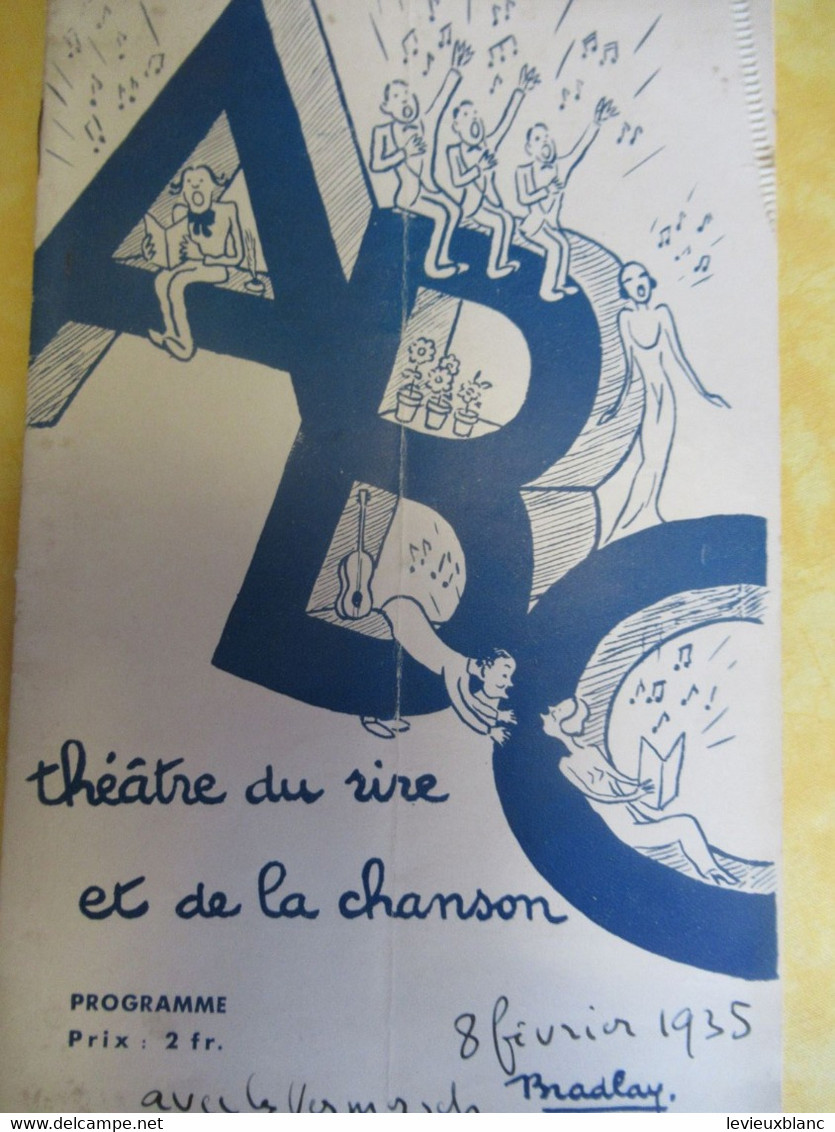 Programme Ancien/ABC/Théâtre Du Rire Et De La Chanson/Goldin/ Marie DUBAS/J Lumiére/J Marsac/1935            PROG320 - Programma's