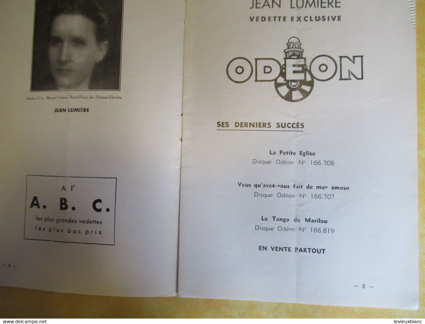 Programme Ancien/ABC/Théâtre Du Rire Et De La Chanson/Goldin/ Marie DUBAS/J Lumiére/J Marsac/1935            PROG320 - Programma's