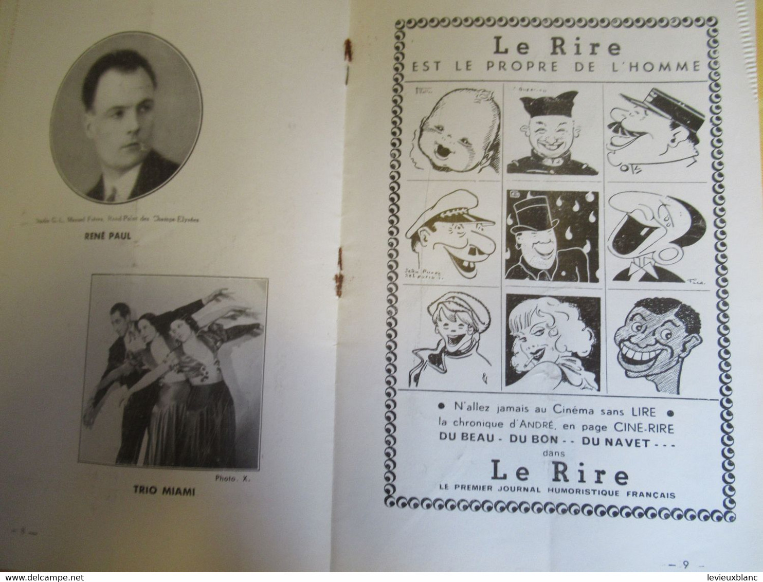 Programme Ancien/ABC/Théâtre Du Rire Et De La Chanson/Goldin/ Marie DUBAS/J Lumiére/J Marsac/1935            PROG320 - Programmi