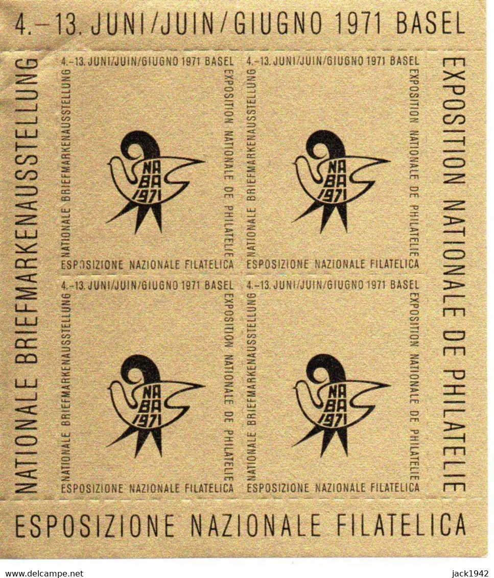 Suisse - Catalogue De L'exposition Naba 1971 Basel + Bloc De  4 Vignettes - Philatelic Exhibitions