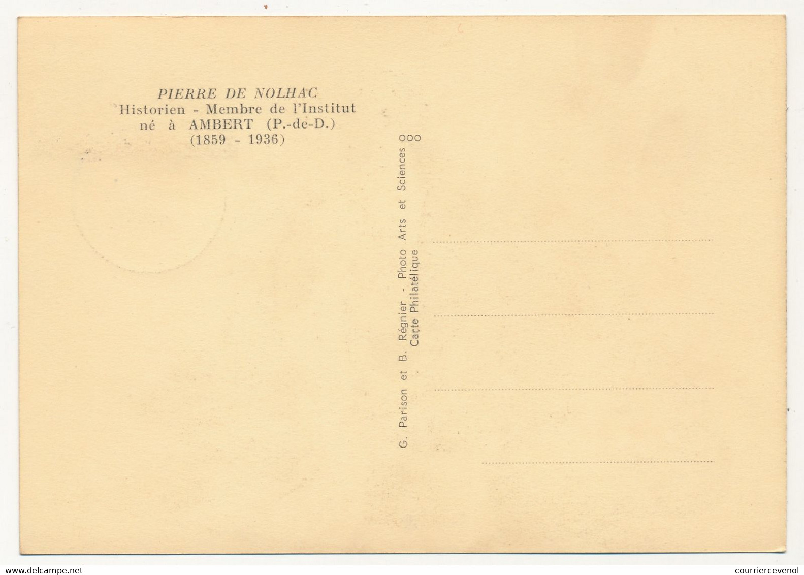 FRANCE => Carte Maximum - 0,20 Pierre De Nolhac - Premier Jour AMBERT - 13 Février 1960 - 1960-1969