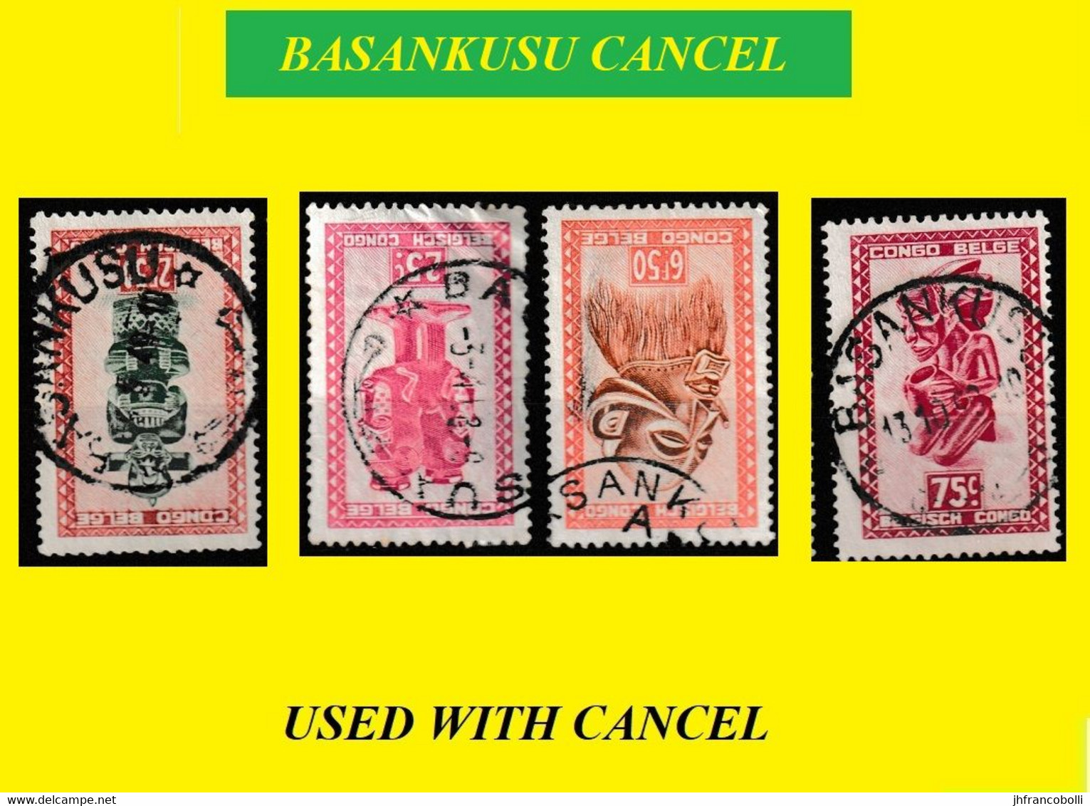 1948 (°) BASANKUSU BELGIAN CONGO / CONGO BELGE CANCEL STUDY [3] ] COB 288+280+291-A+284 MASK SELECTION - Errors & Oddities