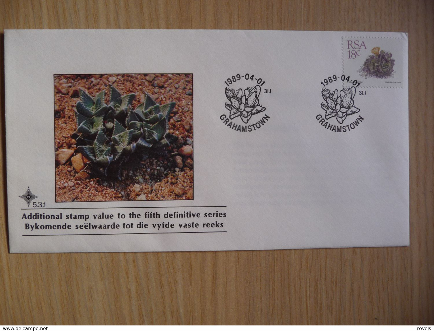 (8) South Africa RSA * FDC 1989 * 3 Additional Value 5th Definitive Succulents, 5.3.1. - Brieven En Documenten