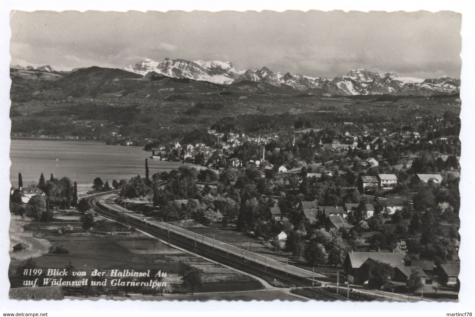 Schweiz 8199 Blick Von Der Halbinsel Au Auf Wädenswil Und Glarneralpen 1956 - Wädenswil