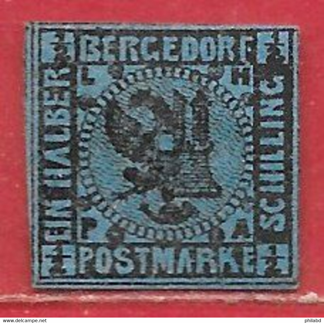 Bergedorf N°2 0,5s Noir Sur Bleu 1861 (faux/forgery) (*) - Bergedorf