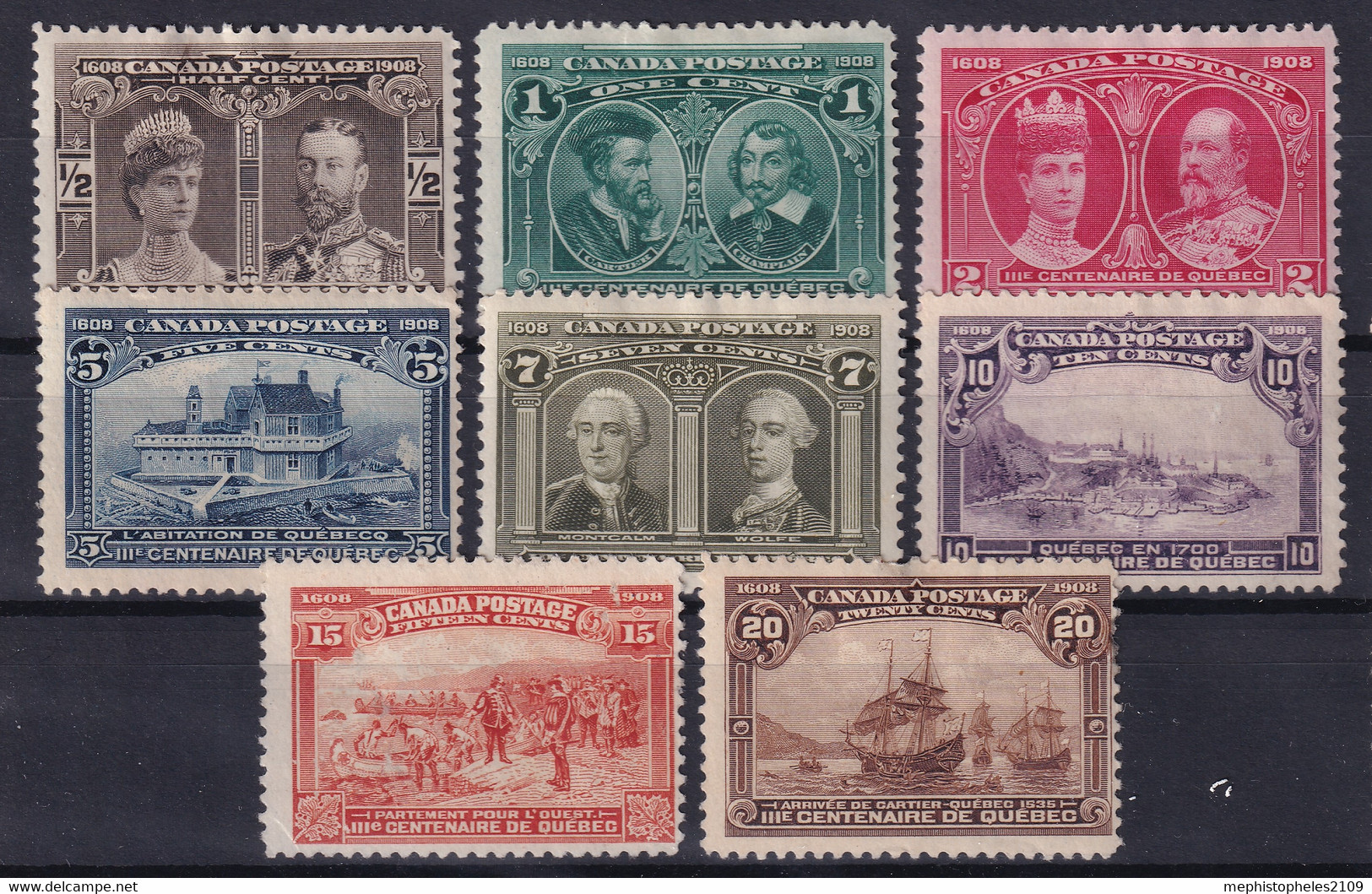 CANADA 1908 - MLH - Sc# 96-103 - Complete Set! (#103: 1 Tooth Short!) - Nuovi
