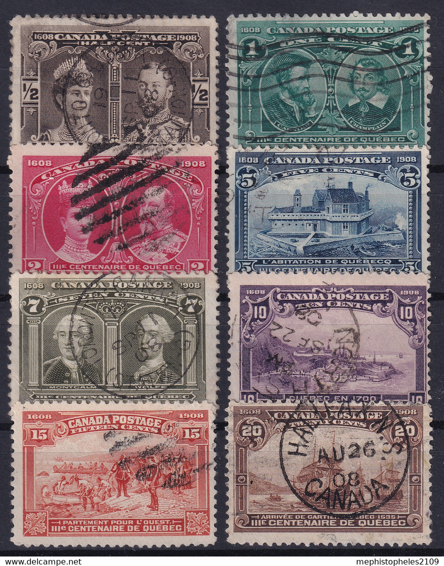 CANADA 1908 - Canceled - Sc# 96-103 - Complete Set! - Usados