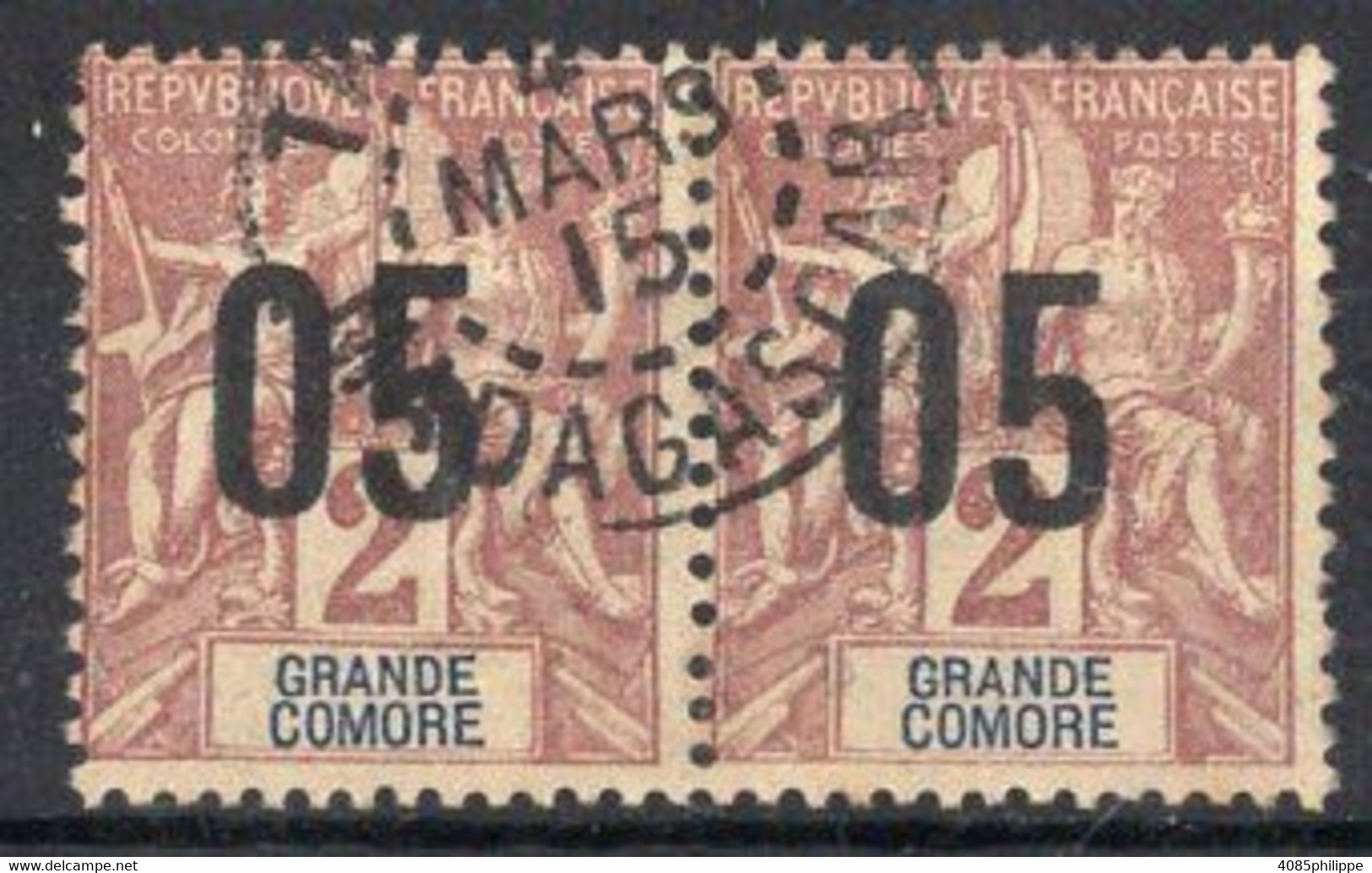 GRANDE COMORE Timbre-poste N° 20 Paire Oblitérée Cote : 4€00 - Used Stamps