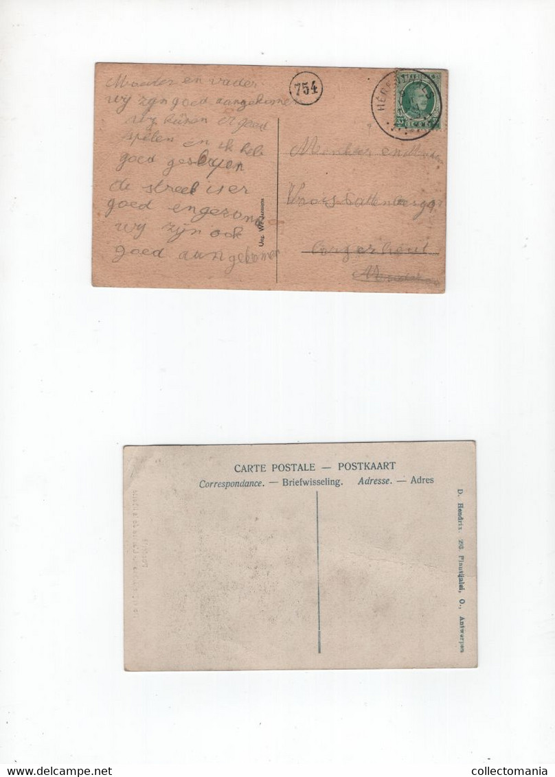 2 Oude Postkaarten   Poederlee De Vrijheidsboom   Dorpzicht - Lille