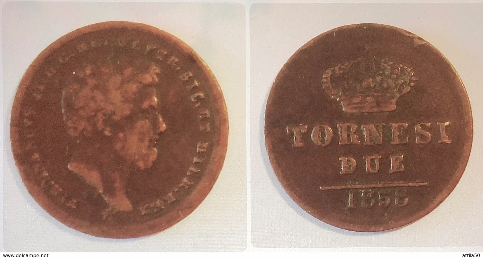 NAPOLI- Ferdinando II Di BORBONE- TORNESI DUE 1858. - Dos Siciles