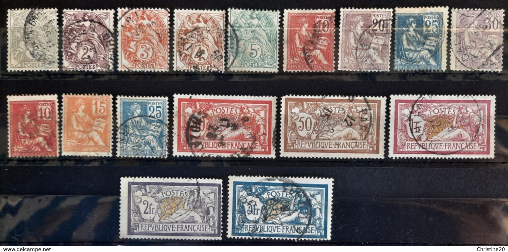 France 1900/01 Année Complète N°107/123 Ob TB Cote 148,50€ - ....-1939