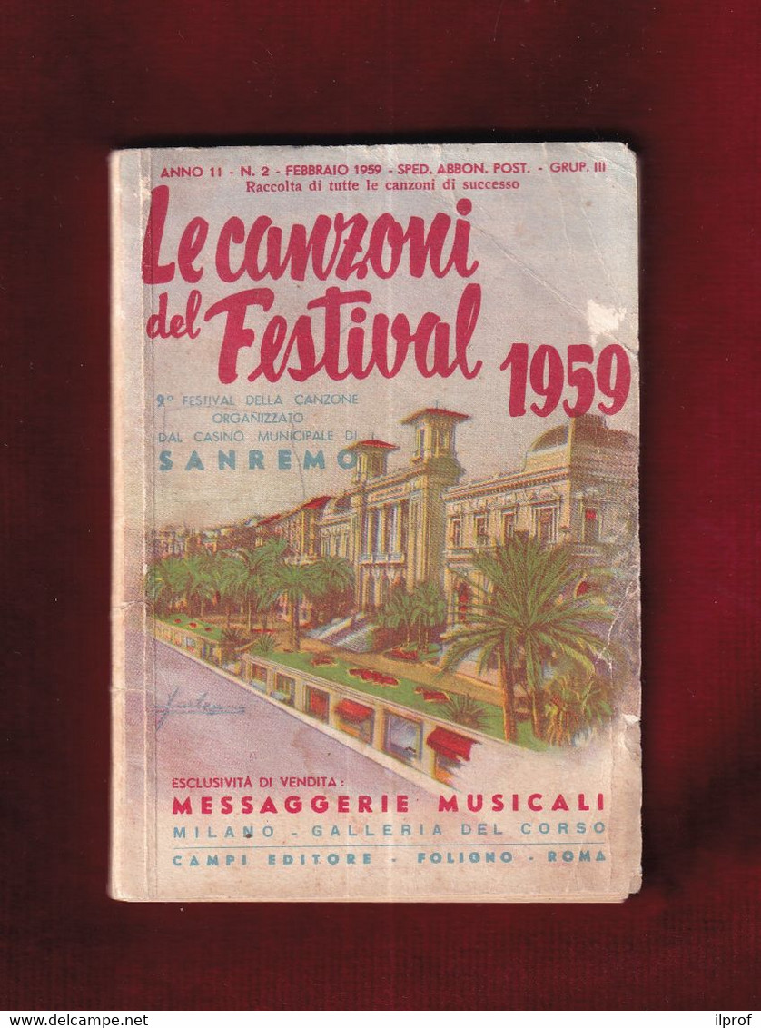 Le Canzoni Del Festival 1959 Di Sanremo,, Testi E Foto (Rif.K334) - Musica