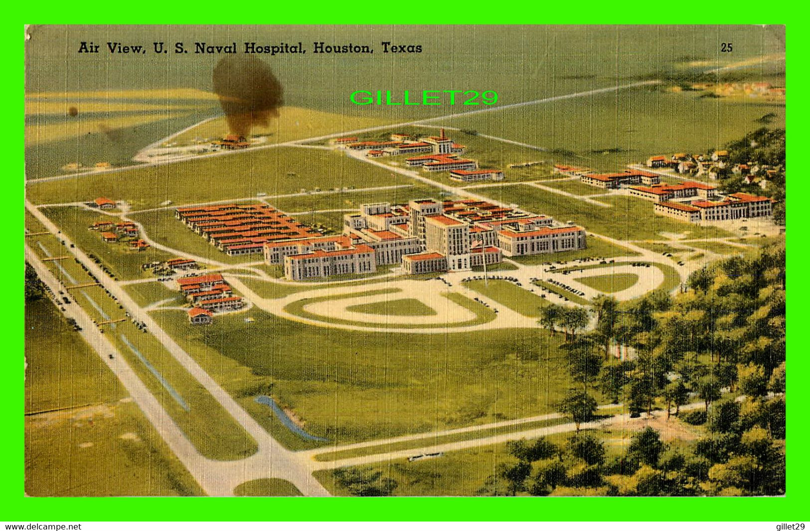 HOUSTON, TX - AIR VIEW, U. S. NAVAL HOSPITAL - TRAVEL IN 1949 - PUB. BY THE CHAS, EPSTEIN CO - - Houston