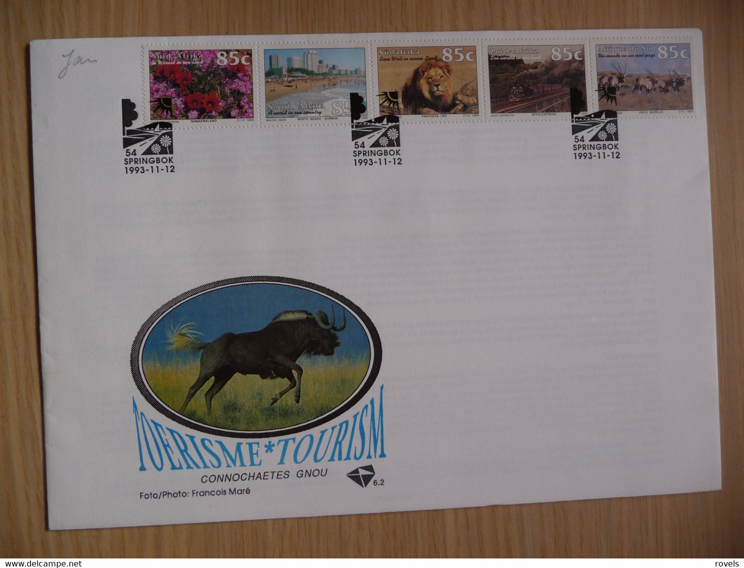 (8) South Africa RSA *  BIG FDC 1993  * ZUID AFRICA TOURISME TOURISM IN SOUTH AFRICA. - Cartas & Documentos